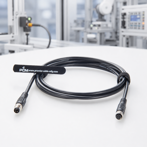 Kabel Ekstensi Sensor Aktuator M8 4 Pin A-Coded Male to Female IP67 Shielded 22AWG untuk Keyence Omron Phoenix Contact Automation - Product Image 1