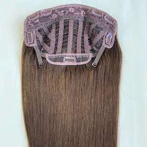 Clip nelle estensioni dei capelli 100 capelli umani non trattati vergini Remy capelli umani a forma di V mezza parrucca per le donne