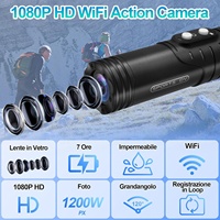 Cámara de Acción para Moto con WiFi, Estabilización Giroscópica, Grabación de 7 Horas, 1080P HD, Gran Angular de 120°, Resistente al Agua IP66, Micro SDXC, CMOS