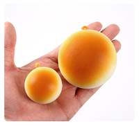 Jouet Squishy en PU à Remontée Lente, Modèle de Pain Doré à la Vapeur, Jouet Anti-Stress à Presser, Porte-clés