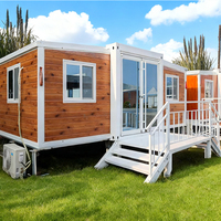 Maison conteneur extensible, villa préfabriquée, cabane modulaire en acier 20FT 40FT avec mur en verre pour la vie en plein air