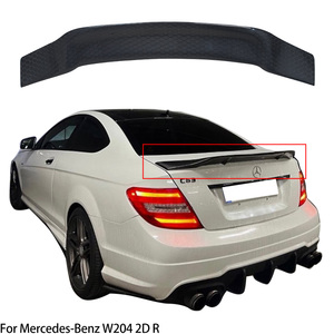 For C-Class W204 C204 Coupe 2Door R Style Honeycomb Carbon Fiber Rear Spoiler Trunk Wing 2007-2014 - Product Image 1