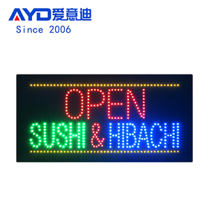 12*24 "haute luminosité Led OUVERT SUSHI & HIBACHI Affichage, LedJapanese <span class=keywords><strong>Cuisine</strong></span> Store Open Signage - Product Image 1