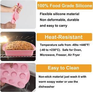 Economical 7-Piece Nonstick Silicone Bakeware Set BPA-Free Heat Resistant <strong>Baking</strong> Tools <strong>Kit</strong> Includes Cake Pan DIY Tools for Loaf - Product Image 4