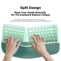 Combo de Teclado y Ratón Inalámbrico Ergonómico MOFII 2.4G con Reposamuñecas, Ratón Vertical de 1600DPI para PC/Laptop/Escritorio, en Stock