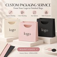 Sacs shopping en papier à poignée découpée avec logo personnalisé pour kits de nail art, ensembles de manucure, magasins de beauté et vente au détail pour salons de manucure