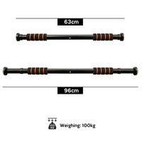 Barre de traction portable en chrome noir pour cadre de porte, support de dips pour entraînements de fitness à domicile