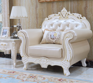 Canapé modulable en bois massif sculpté de luxe européen, ensemble de canapés modulaires en cuir de style classique italien pour villa - Product Image 6