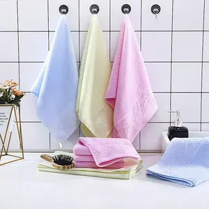 OEM Solid Color Plain Shower Wash Face Towel Jacquard Embroidery Bath Towel Wholesalers