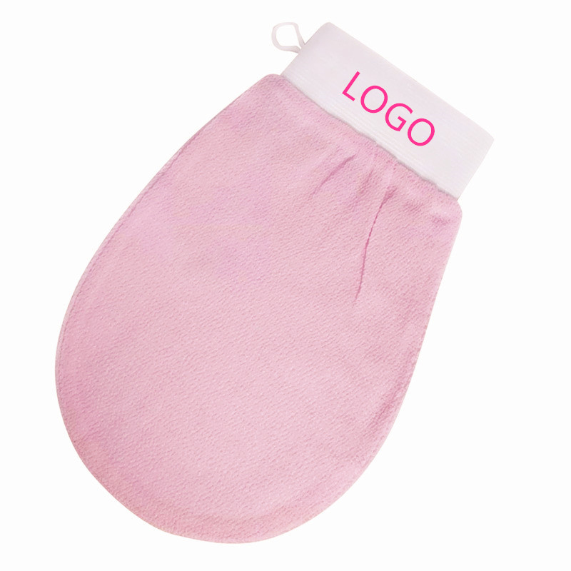 Симпатичные розовые отшелушивающие перчатки из 100% натуральной вискозы марокканского Караса