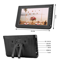 Mini téléviseur LED 10,1 pouces, batterie rechargeable 2000 mAh, 100 Hz, Full HD, numérique ATSC DVB-T2 ISDB-T, téléviseur portable
