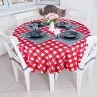 Nappe en plastique à carreaux rouge et blanc, jetable, pour pique-niques, anniversaires, carnavals, fêtes
