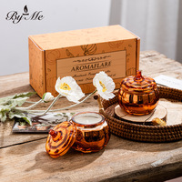 Set Hadiah Aromaterapi Cangkir Labu Langit Berbintang Ornamen Lilin Logam Ramah Lingkungan untuk Halloween