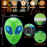 Masque LED Alien pour adultes et enfants, masque lumineux LED pour Halloween, 3 modes, masque lumineux pour le visage, costume de cosplay pour festival, Chine