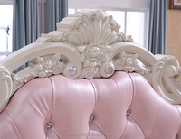 Lit de luxe Style européen ancien, meuble de lit en bois sculpté, Style traditionnel européen, Sexy