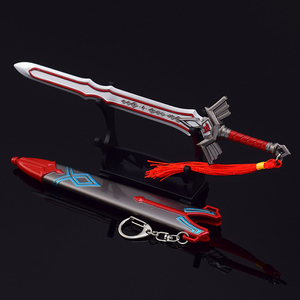 La leggenda di Zelda respiro della selvaggia spada della guardia reale 21.5cm 104g ciondolo metallo portachiavi anelli Mini lama - Product Image 4