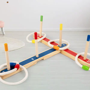 लकड़ी की अंगूठी टॉस गेम सेट क्रॉस उद्धरण बच्चों और वयस्कों के लिए साधारण असेंबली खिलौने - Product Image 2