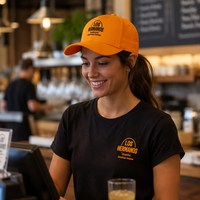 Gorra de Béisbol de Algodón Bordada Personalizada con el Logotipo de la Marca de Restaurante o Cafetería, Ajustable, OEM