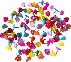 The Colorful Heart Shape Paper Fastener Brads,Scrapbooking Brads for Scrapbooking Craft DIY Paper Making