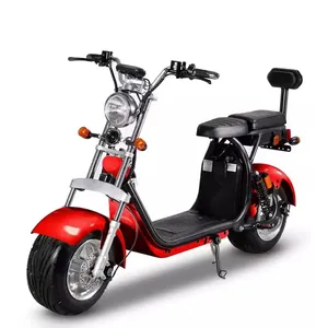 2000W 60v 12ah 20ah Electric City Coco Scooter With Double Seat Mirrors And Big Round Headlight