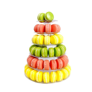 Plateau de présentation en PET à 6 étages, circulaire, pour macarons, tour à gâteaux, support à desserts pour les fêtes, les mariages, les banquets, la décoration de la table - Product Image 2