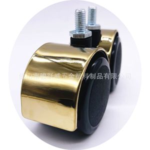 Roulettes pour meubles, roues pivotantes pour chaise, diamètre 50 mm, plaqué or, accessoires durables pour chaise de bureau - Product Image 4