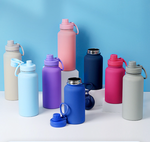 Nouvelle gourde de sport portable à poignées épaisses en acier inoxydable 304, style américain, grande ouverture, tasse d'escalade, double paroi sous vide, cadeau - Product Image 1