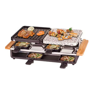Aifa hogar bambú <span class=keywords><strong>Raclette</strong></span> Grill para 8 personas Vertical eléctrico barbacoa parrilla interior Teppanyaki Grill - Product Image 1