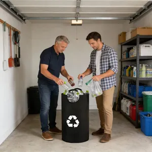 Indoor Recycling <b>Bin</b> 82L Oxford Fabric Foldable Storage Bag for Kitchen Home Dorm Laundry <b>Room</b> Garage Bedroom Daily Organization - Product Image 4