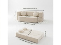 Vakuumkomprimiertes chinesisch-inspiriertes Retro-Sofa, kompakte Größe, modulares Wohnzimmer-Sofa, zweifach nutzbar, einsitziges, faltbares Stoffsofa-Bett