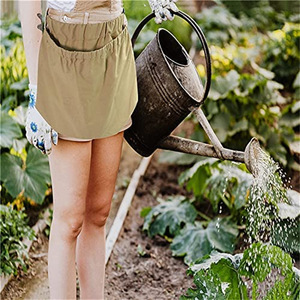 Delantal de jardín con bolsillos, bolsa de cintura de nailon color caqui para cosechar verduras y hierbas - Product Image 4