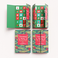 Calendrier de l'Avent de Noël personnalisé, boîte cadeau en chocolat, emballage en papier rigide pliable avec feuille d'or