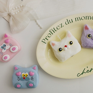 شمعة معطرة يدوية الصنع على شكل قلب وقطة، مصنوعة من مزيج شمع الصويا، هدية للعطلات، ديكور، هدايا تذكارية للزفاف، شموع معطرة - Product Image 3