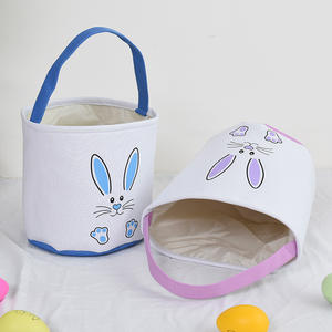 <b>Easter</b> Bunny <b>Basket</b> <b>Gift</b> Bags For Kids Canvas Tote <b>Easter</b> Bucket For <b>Easter</b> Eggs Hunt Kids Party - Product Image 4