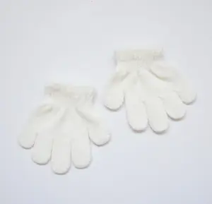 Gants d'hiver épais demi-doigt en laine de corail, gants d'hiver pour enfants, gants de dessin animé pour enfants