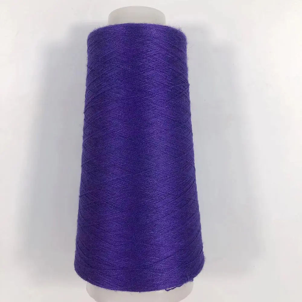 Cheap Rabbit Haargarn Polyester/PBT NM 48/2 NE28/2 Gefärbtes Woll pullover garn für Flachs tricken