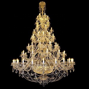 Candelabro de cristal de lujo, iluminación tradicional gigante para vestíbulo de hotel, candelabro moderno - Product Image 5