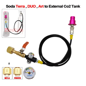 Manguera de conexión rápida de CO2 de alta presión de 150 cm con manómetro de 2000 PSI para conexión al tanque de la máquina de soda Sodastream DUO Terra - Product Image 3