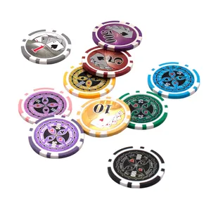 Low MOQ Custom Logo Profession elle Casino Keramik Ton Poker Chips für Texas Blackjack Glücksspiel