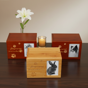 Nouvelle Offre Exceptionnelle : Urne Funéraire de Luxe <span class=keywords><strong>pour</strong></span> Animaux de Compagnie, en Bois de Bambou, avec Gravure Laser, <span class=keywords><strong>pour</strong></span> Cendres de Chiens et de Chats - Product Image 1