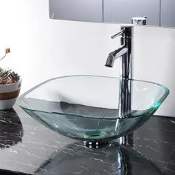 Lavabo de salle de bain en verre, taille petite, prix bon marché