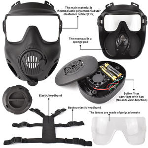 TPR Confortable Fit Sports Air Filtration Double Ventilateurs Tactique <span class=keywords><strong>Masque</strong></span> À Gaz Complet - Product Image 6