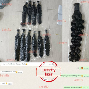 Extensions de cheveux en vrac Letsfly Deep Wave pour tresses, cheveux naturels en vrac, 100% cheveux humains vierges bouclés non traités pour tressage - Product Image 6