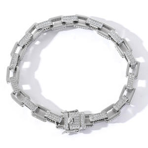 Collar de Cadena Cubana con Perlas de Agua Dulce y Moissanita de Lujo Jewelux, Chapado en Rodio sobre Plata 925, Joyería Hip Hop Unisex - Product Image 5