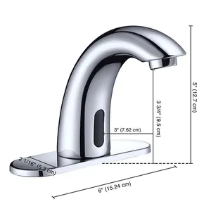 Electrical Sensor Faucet Touchless Sensor Faucet Automatic Smart Single Hole Faucet Hands Free Tap Bathroom Sink Faucet With Hole Cover Deck Plate