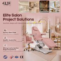 Meubles de salon de luxe, table de soin du visage électrique à 3 moteurs, lit de beauté électrique avec lumière ambiante LED