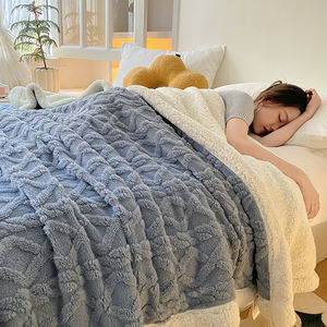 ผ้าแจ็คการ์ดหนา2ชั้นผ้าสักหลาดขนแกะสองชั้นสำหรับคู่รักขนาดคิงไซส์ฤดูหนาว - Product Image 4