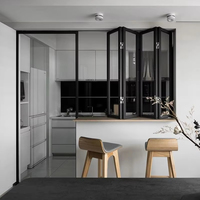 Ventana Corredera Plegable Vertical de Aleación de Aluminio Personalizada CBMmart para Cocina, Tienda de Té con Leche, RV, Baño, Sótano