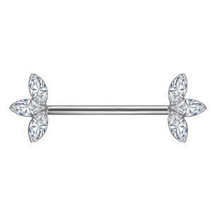 G23 <span class=keywords><strong>Titanium</strong></span> Tepelstaven Heldere Kristallen Tepelpiercing Barsieraden Vrouwen Body Piercing <span class=keywords><strong>Bar</strong></span> 14G - Product Image 4