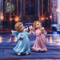 Statue de Petit Ange et Colombe de 3 pouces Sculpture d'Ange en Résine Décoration de Petit Ange et Colombe Décoration Figurine Cadeau Religieux